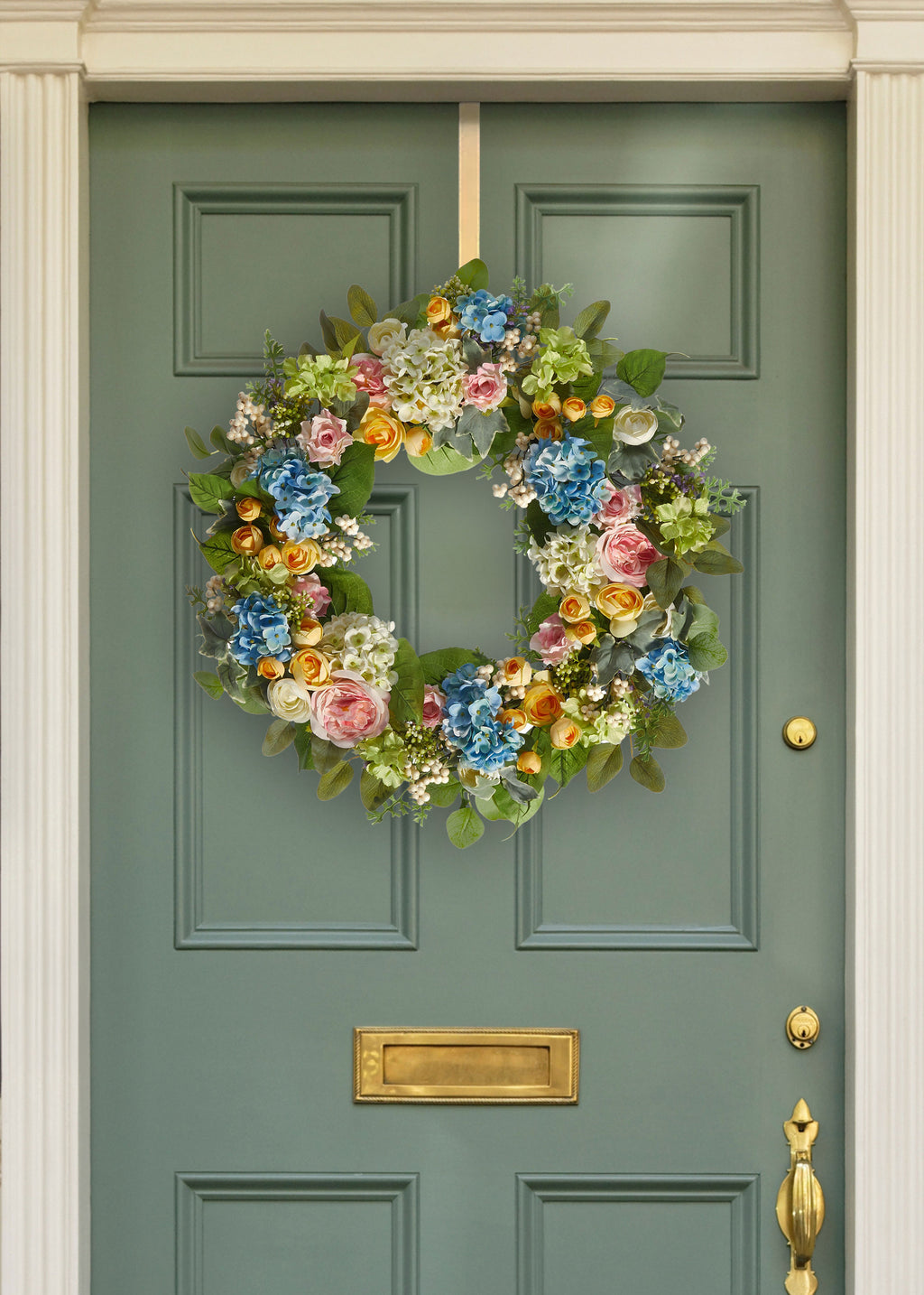 Fake Flower Spring Blooming Wreath - 26"