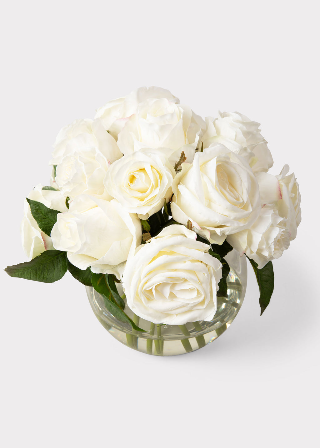 Real Touch Cream White Fake Rose Arrangement - 11.5"