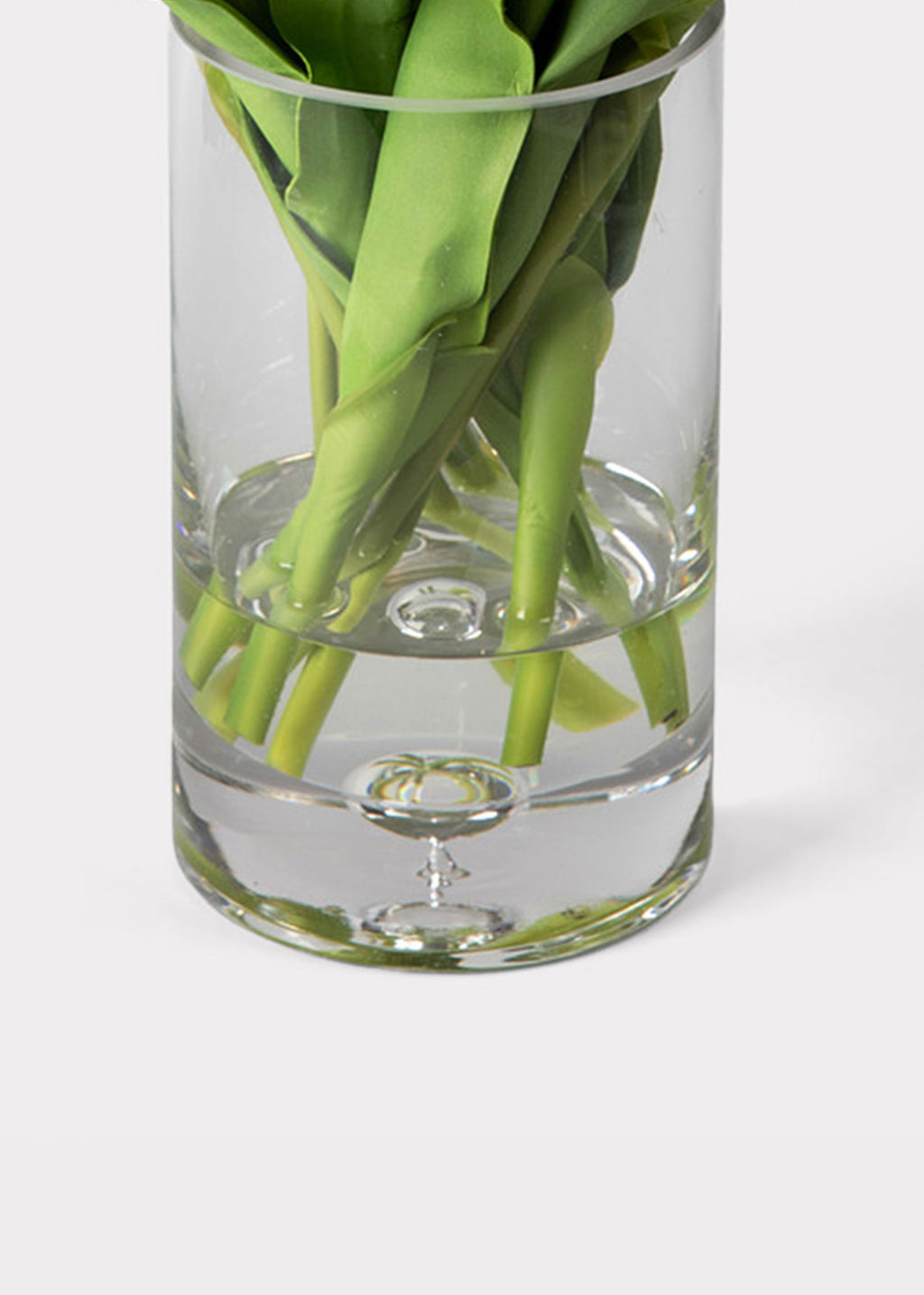 Mauve Pink Faux Blooming Tulip Arrangement in Glass Vase - 19"