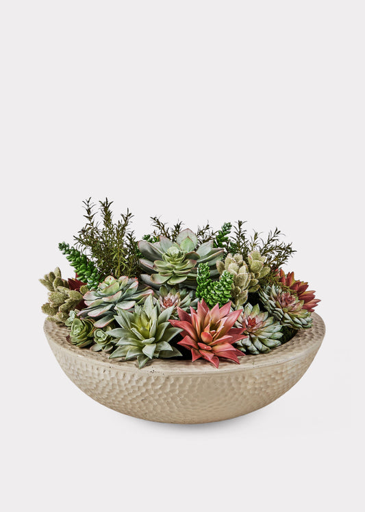 Faux Potted Plant Arrangement of Succulents - 13"