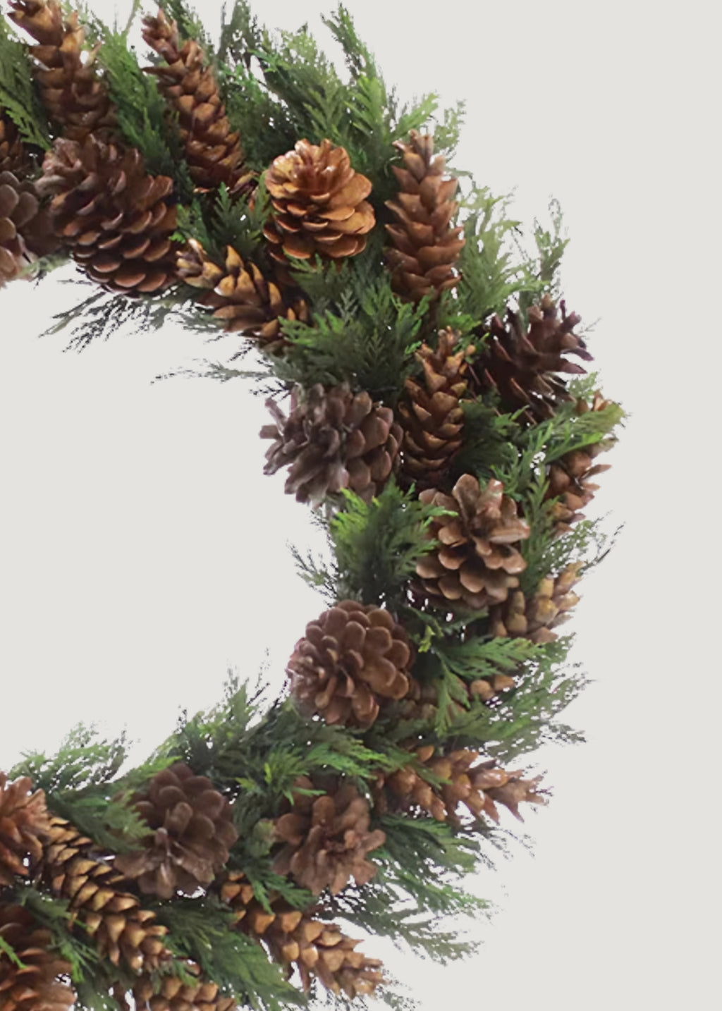 Preserved Cedar and Pine Cone Winter Wreath - 22"
