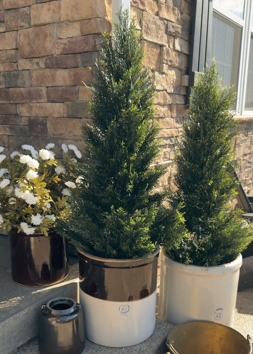 Fake UV Treated Indoor/Outdoor Cedar Topiary Tree in Pot - 48"