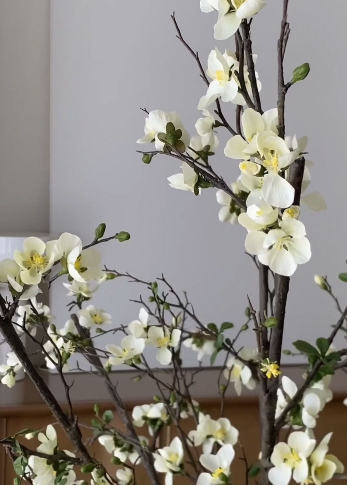 Premium Artificial Flowers  - Cream Artificial Blossom Branch - 57"