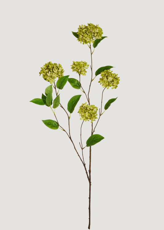 Tall Green Fake Snowball Hydrangea Branch - 45"
