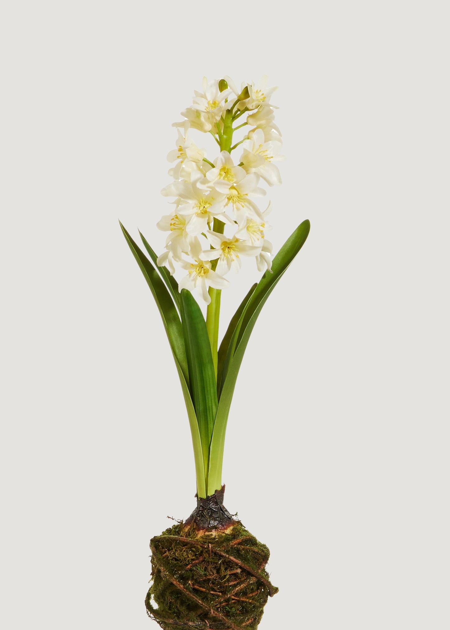 White Fake Blooming Spring Hyacinth Drop-In Plant - 15"