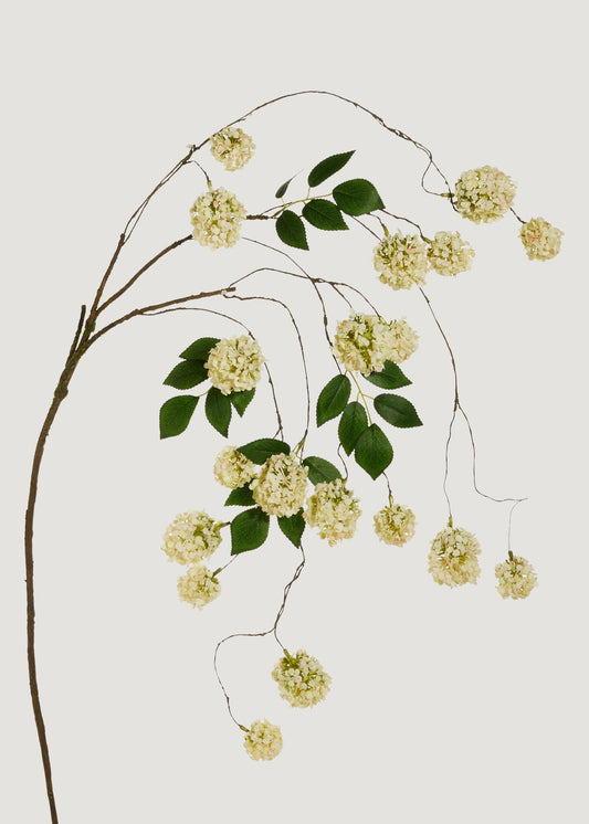 Green Mini Hydrangea Artificial Hanging Flower Branch - 52.5"