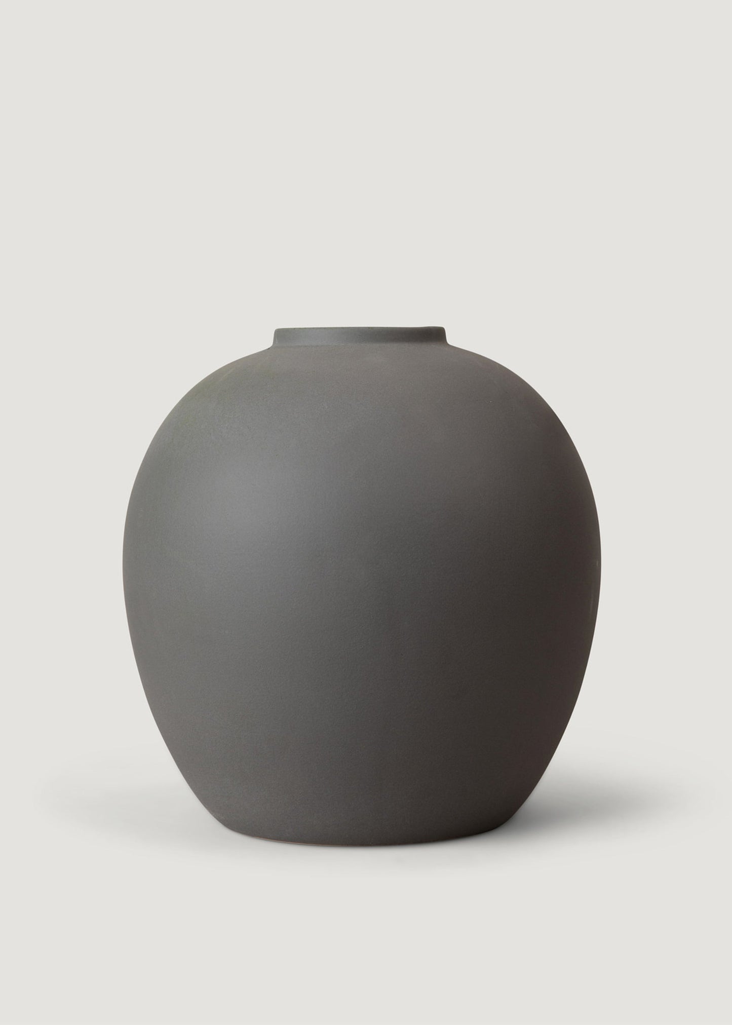 Edie Stoneware Vase in Smokey Matte Taupe - 10.75"