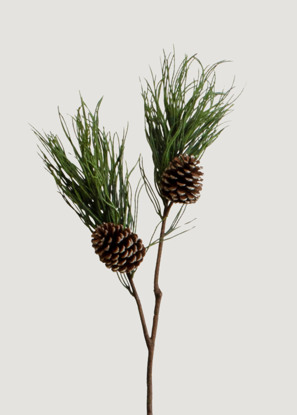 Tall Fake Winter Long Pine Needle Branch with Cones - 40"