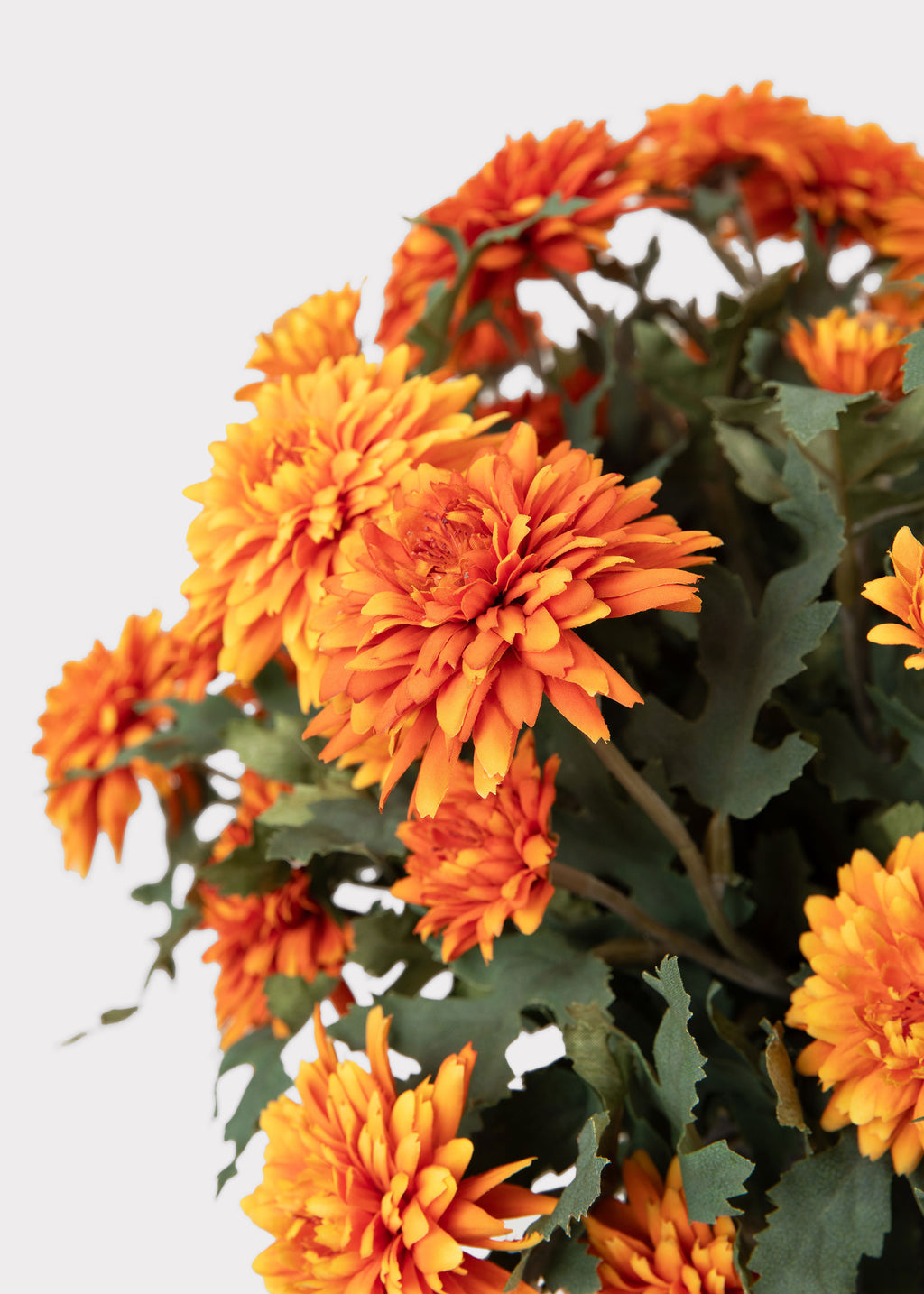 UV Treated Indoor/Outdoor Potted Fake Fall Orange Mums - 17"