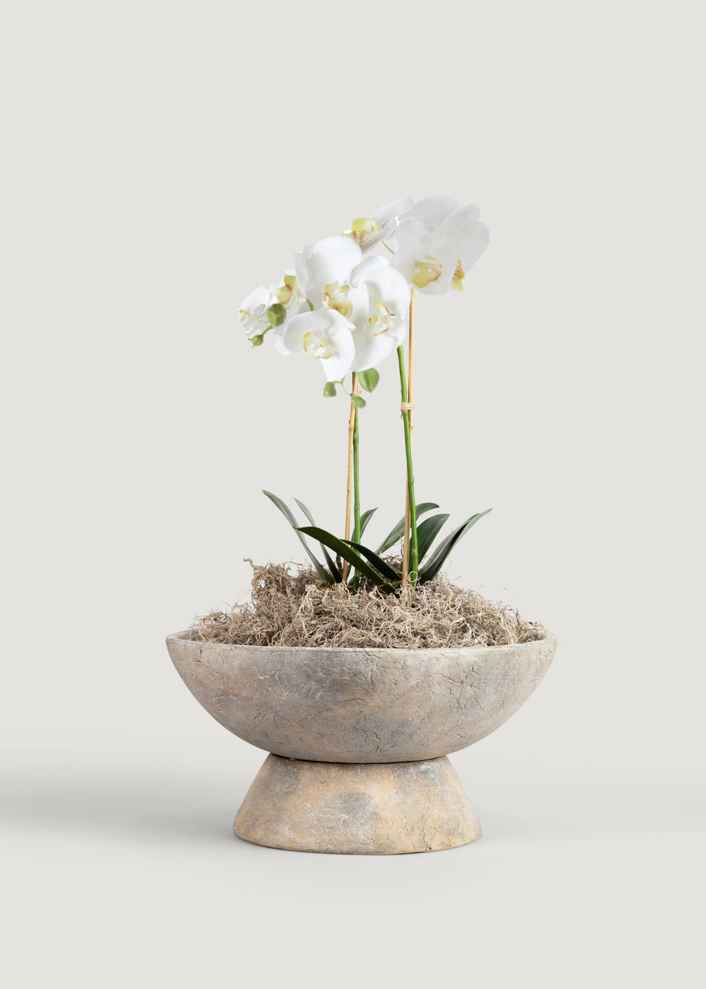 White Artificial Phalaenopsis Orchid Drop-In Plant - 23"