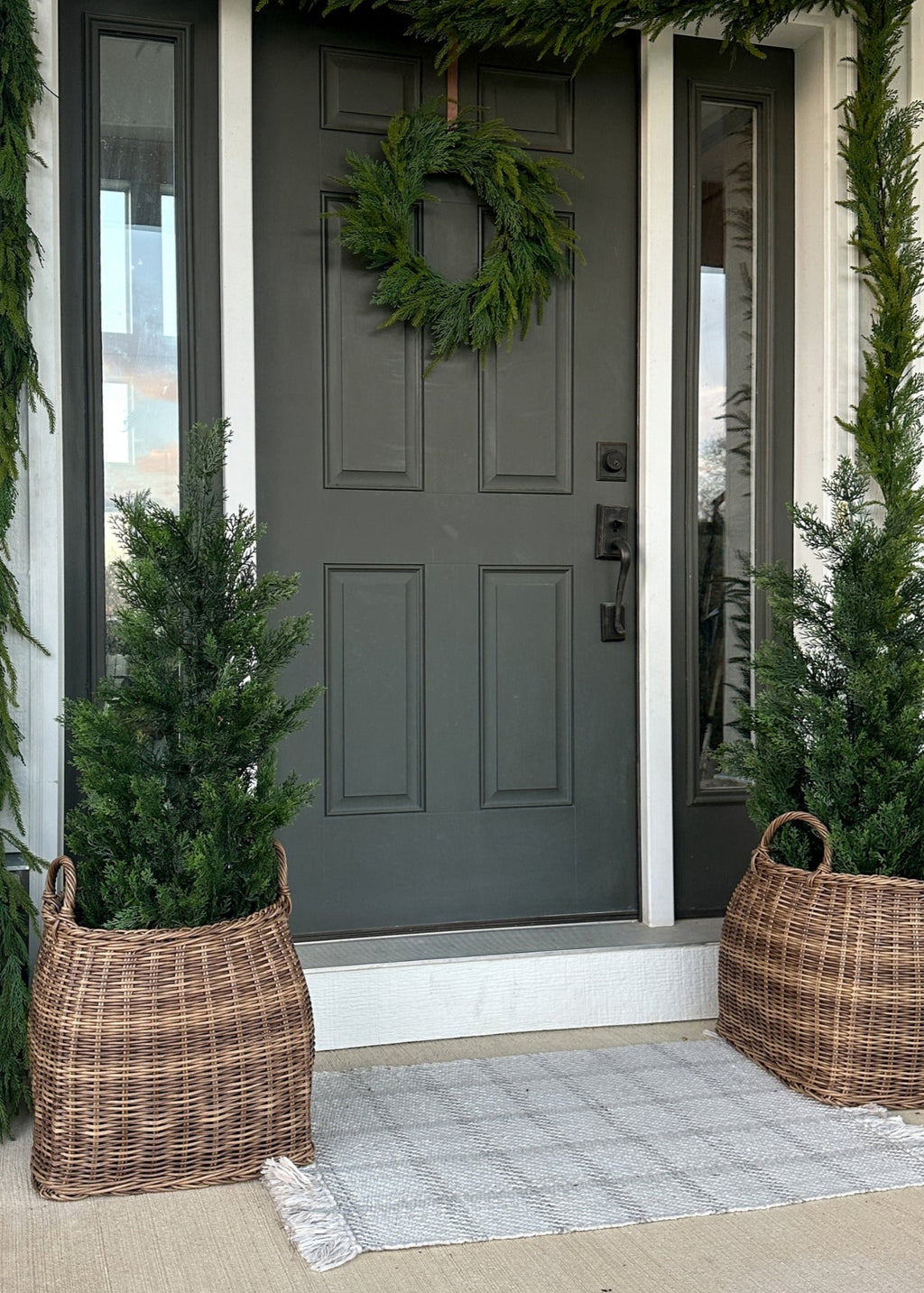 Fake UV Treated Indoor/Outdoor Cedar Topiary Tree in Pot - 48"