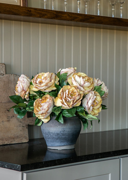 Faux Peony in Fawn - 24"