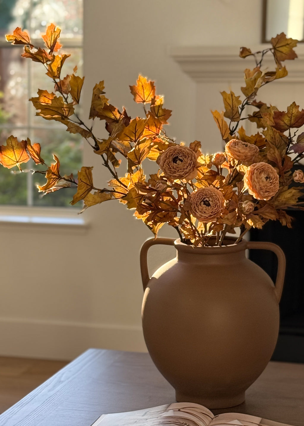 Autumn Beige Artificial Ranunculus Flower - 24"