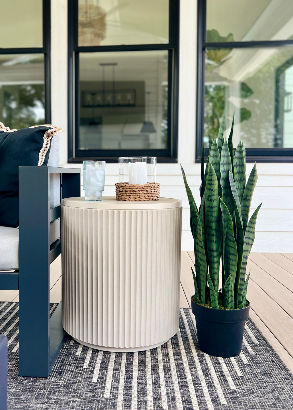 UV Treated Outdoor Fake Potted Sansevieria Snake Plant - 35"