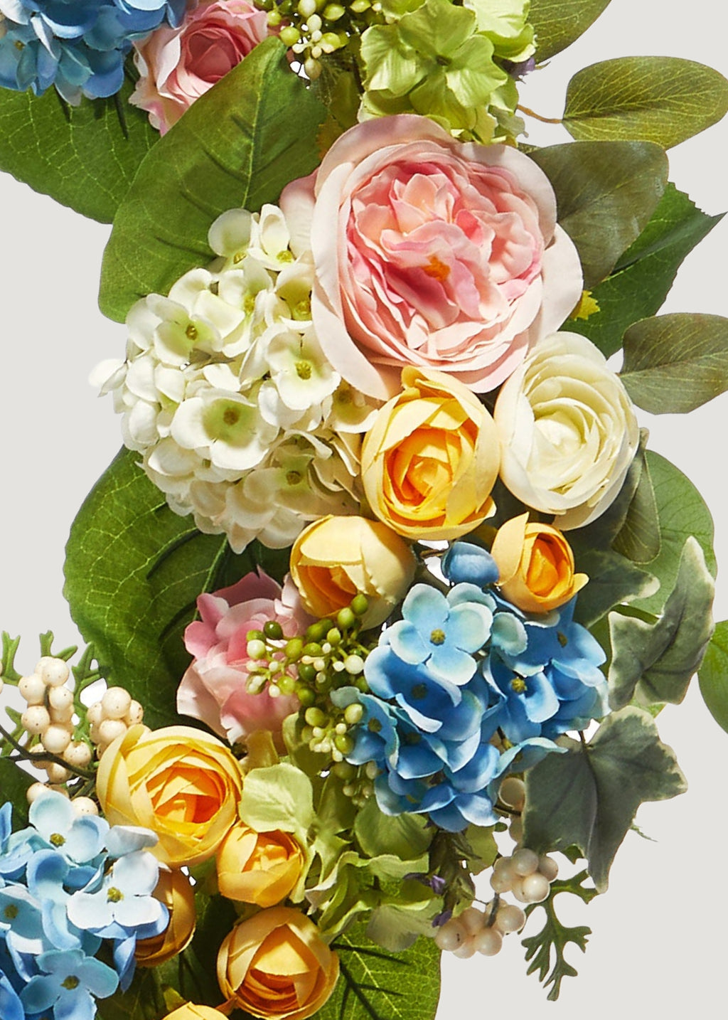 Fake Flower Spring Blooming Wreath - 26"