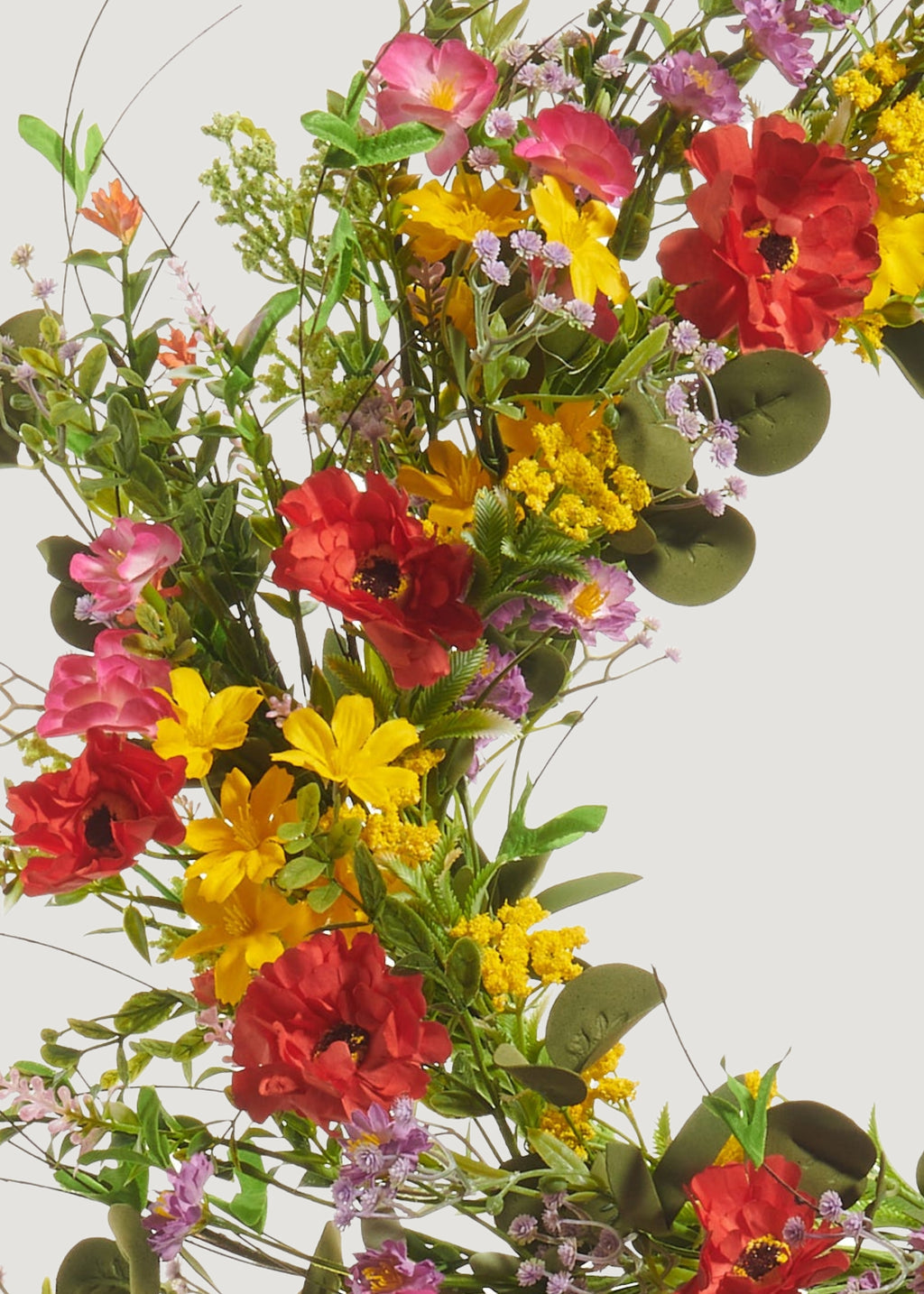 Colorful Spring Floral Artificial Wreath - 24"